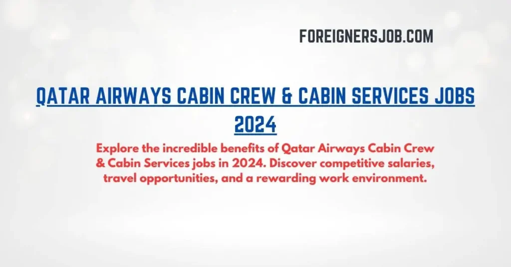 Qatar Airways Cabin Crew & Cabin Services Jobs