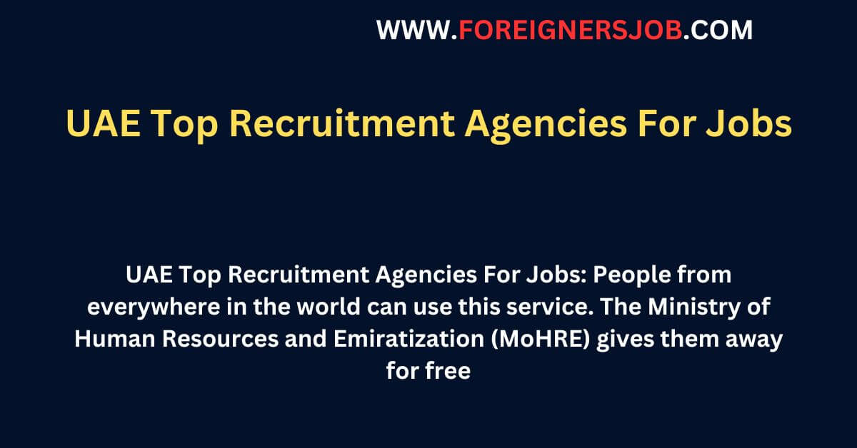 UAE Top Recruitment Agencies For Jobs