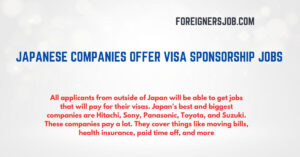 Japanese Companies offer Visa Sponsorship Jobs in 2024