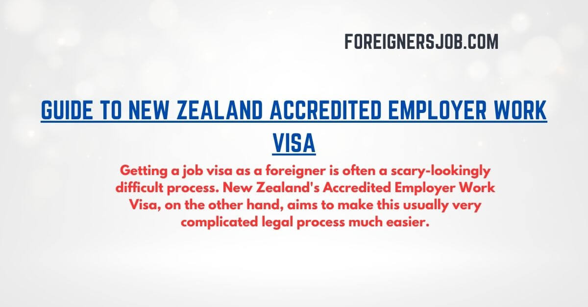 New Zealand Accredited Employer Work Visa